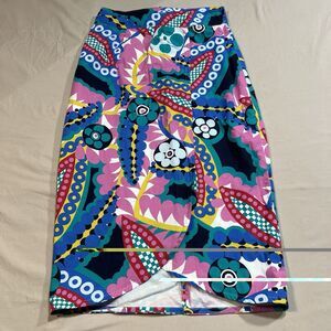 J.Crew Women’s Midi Skirt Size 2 Tie-Back Tulip Ratti Kaleidoscope Floral
